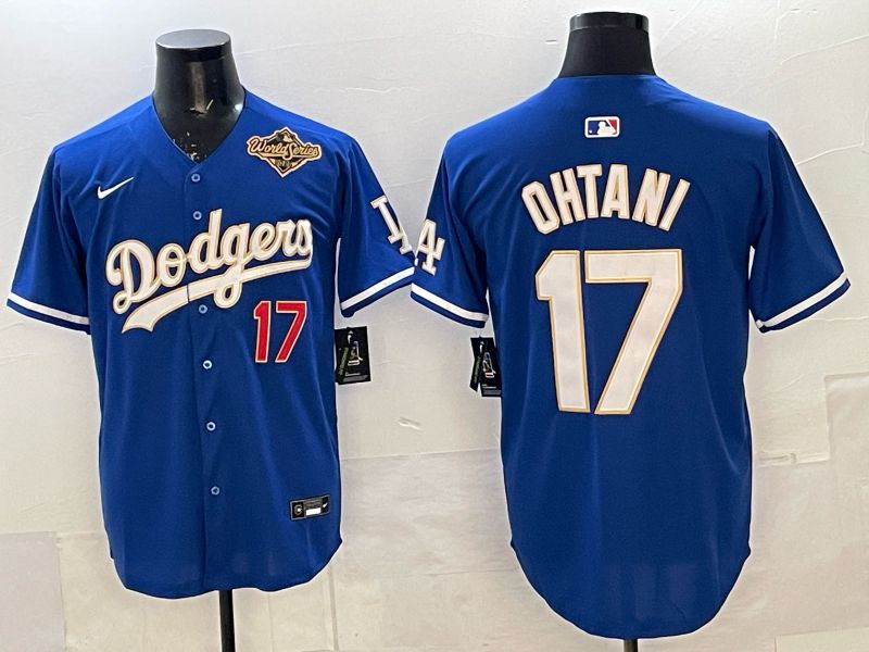 Men 2025 Nike Los Angeles Dodgers #17 Ohtani Blue gold Game MLB Jersey 07->los angeles dodgers->MLB Jersey